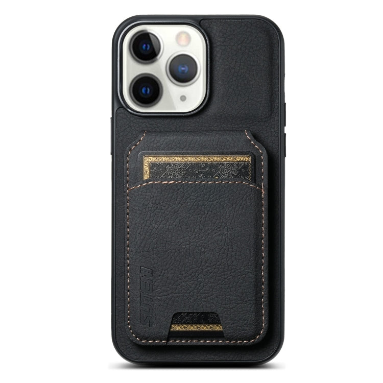 For iPhone 11 Pro Suteni H02 Litchi Leather Card Wallet Stand Back Phone Case(Black) - HoMEdemic™ 