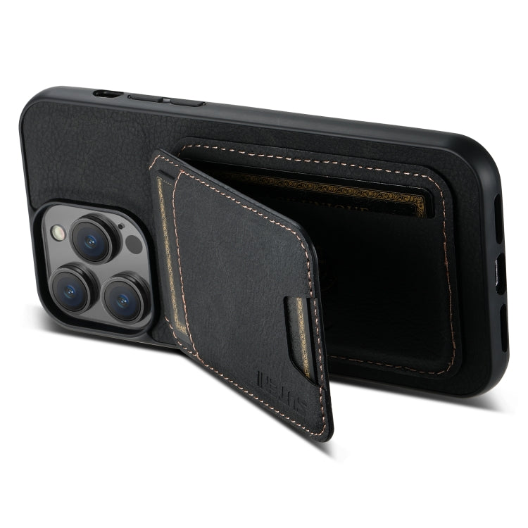 For iPhone 11 Pro Suteni H02 Litchi Leather Card Wallet Stand Back Phone Case(Black) - HoMEdemic™ 