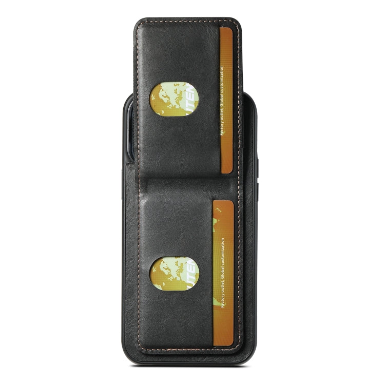 For iPhone 11 Pro Suteni H03 Oil Wax Leather Wallet Stand Back Phone Case(Black) - HoMEdemic™ 