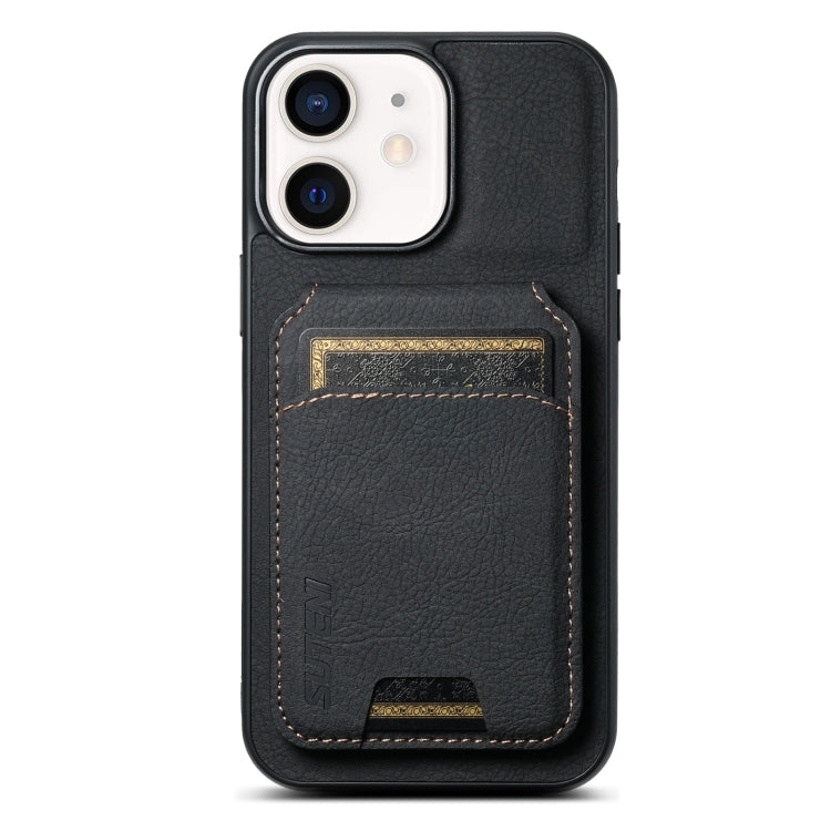 For iPhone 11 Suteni H02 Litchi Leather Card Wallet Stand Back Phone Case(Black) - HoMEdemic™ 