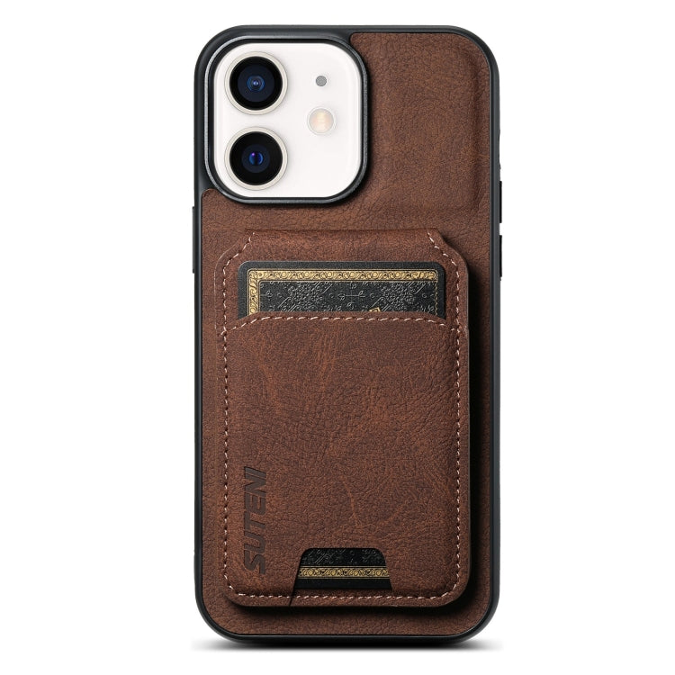 For iPhone 11 Suteni H02 Litchi Leather Card Wallet Stand Back Phone Case(Brown) - HoMEdemic™ 