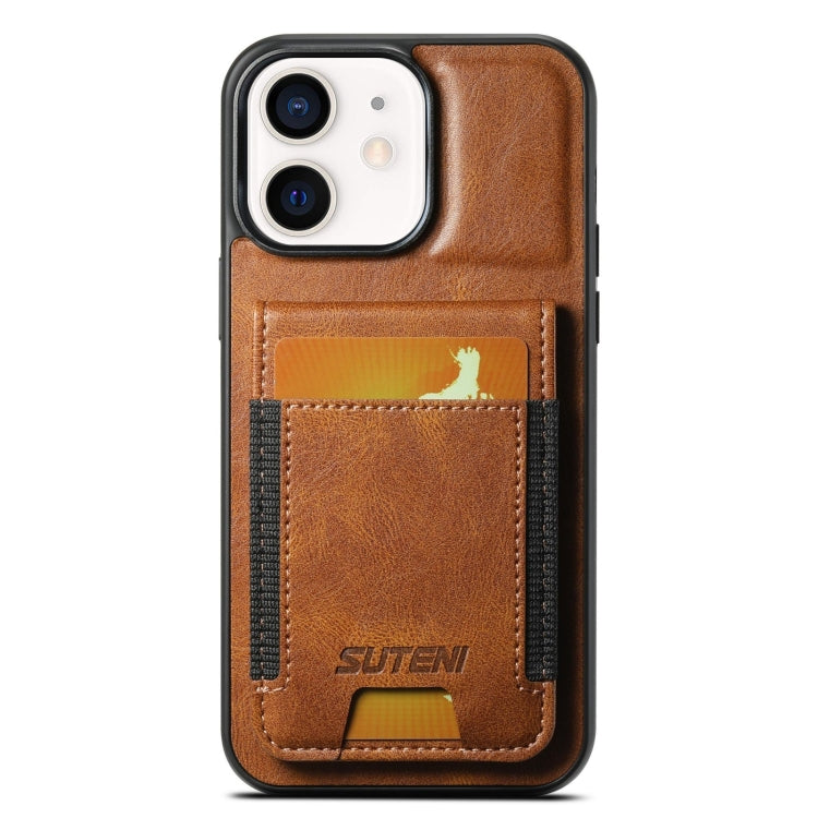 For iPhone 11 Suteni H03 Oil Wax Leather Wallet Stand Back Phone Case(Brown) - HoMEdemic™ 