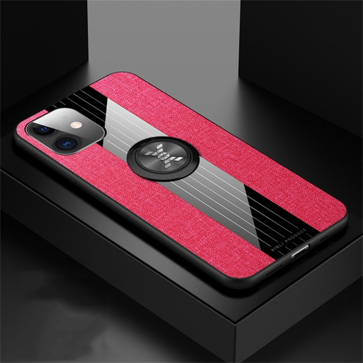 For iPhone 11 XINLI Stitching Cloth Textue Shockproof TPU Protective Case with Ring Holder(Red) - HoMEdemic™ 