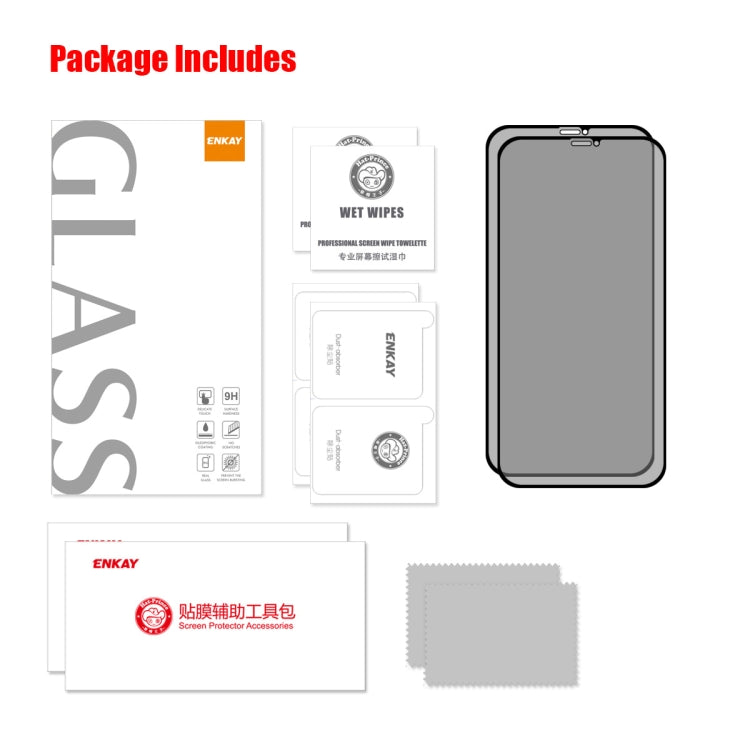 For iPhone 11 / XR 2pcs ENKAY Hat-Prince 25 Degree Privacy 8K UHD AGC Tempered Glass Film - HoMEdemic™ 