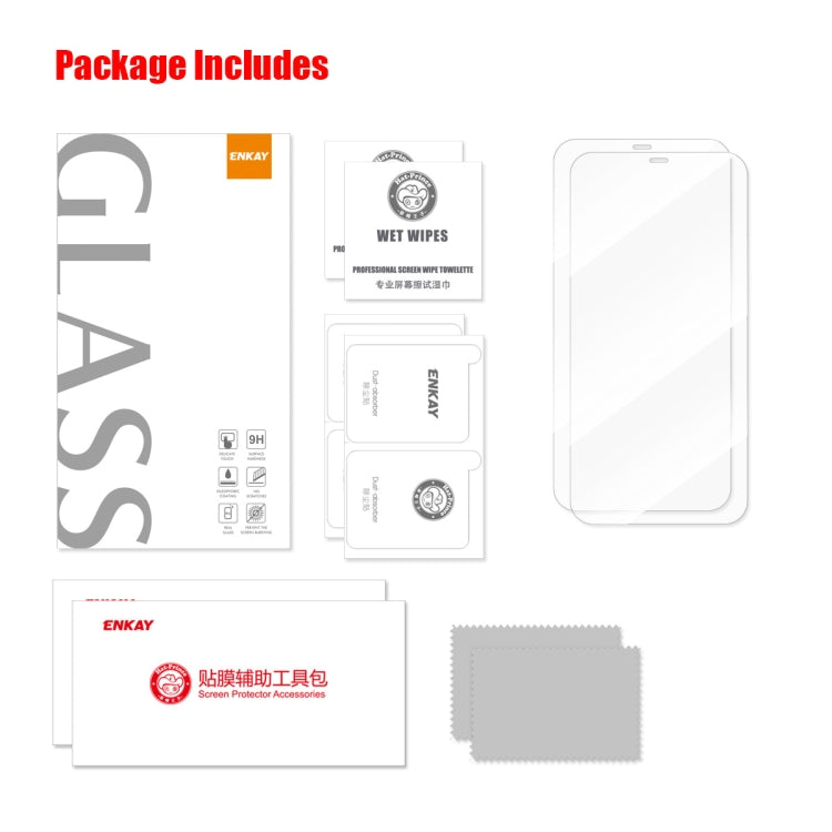 For iPhone 12 / 12 Pro 2pcs ENKAY Hat-Prince 0.1mm Ultrathin Anti-reflection Special Glass Film - HoMEdemic™ 