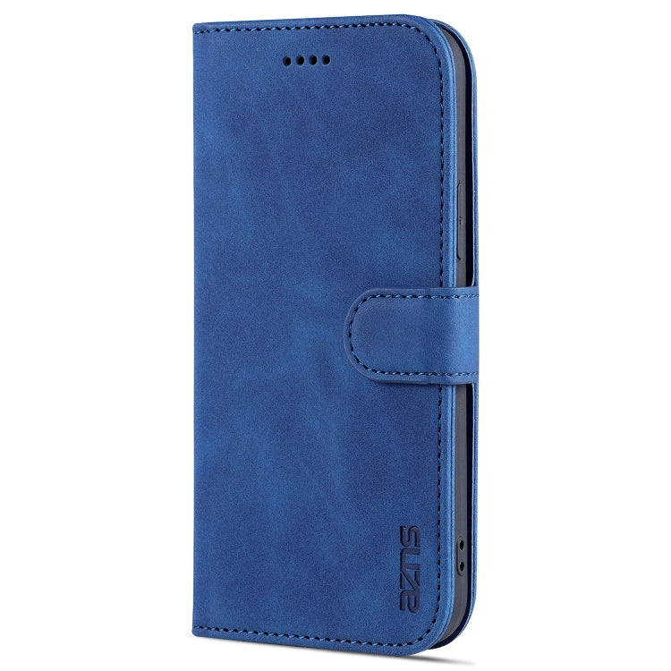 For iPhone 12 / 12 Pro AZNS Skin Feel Calf Texture Horizontal Flip Leather Case with Card Slots & Holder & Wallet(Blue) - HoMEdemic™ 