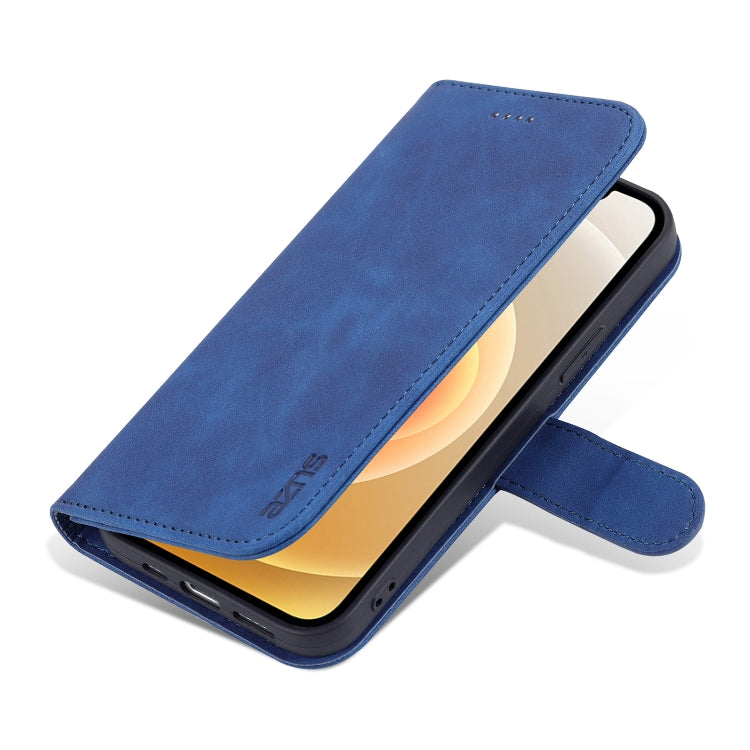For iPhone 12 / 12 Pro AZNS Skin Feel Calf Texture Horizontal Flip Leather Case with Card Slots & Holder & Wallet(Blue) - HoMEdemic™ 