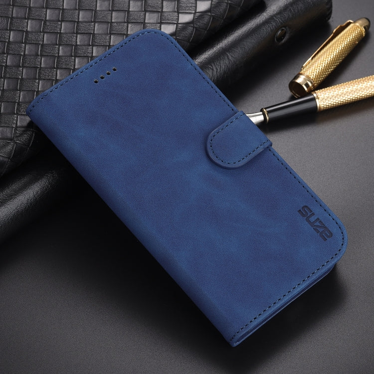 For iPhone 12 / 12 Pro AZNS Skin Feel Calf Texture Horizontal Flip Leather Case with Card Slots & Holder & Wallet(Blue) - HoMEdemic™ 