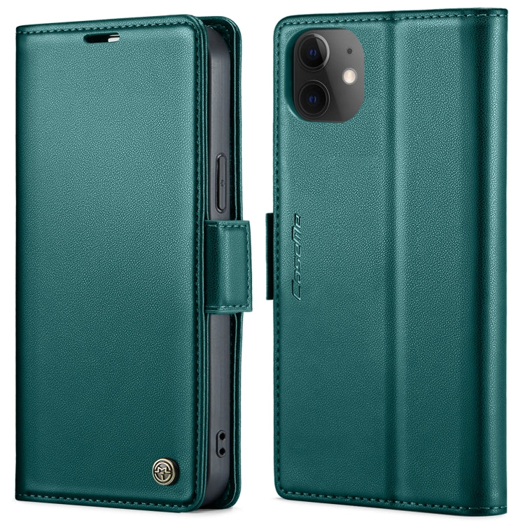 For iPhone 12 / 12 Pro CaseMe 023 Butterfly Buckle Litchi Texture RFID Anti-theft Leather Phone Case(Pearly Blue) - HoMEdemic™ 