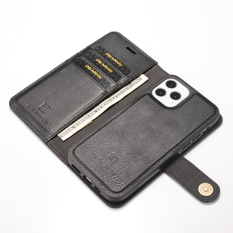 For iPhone 12/12 Pro DG.MING Crazy Horse Texture Detachable Magnetic Leather Case(Black) - HoMEdemic™ 