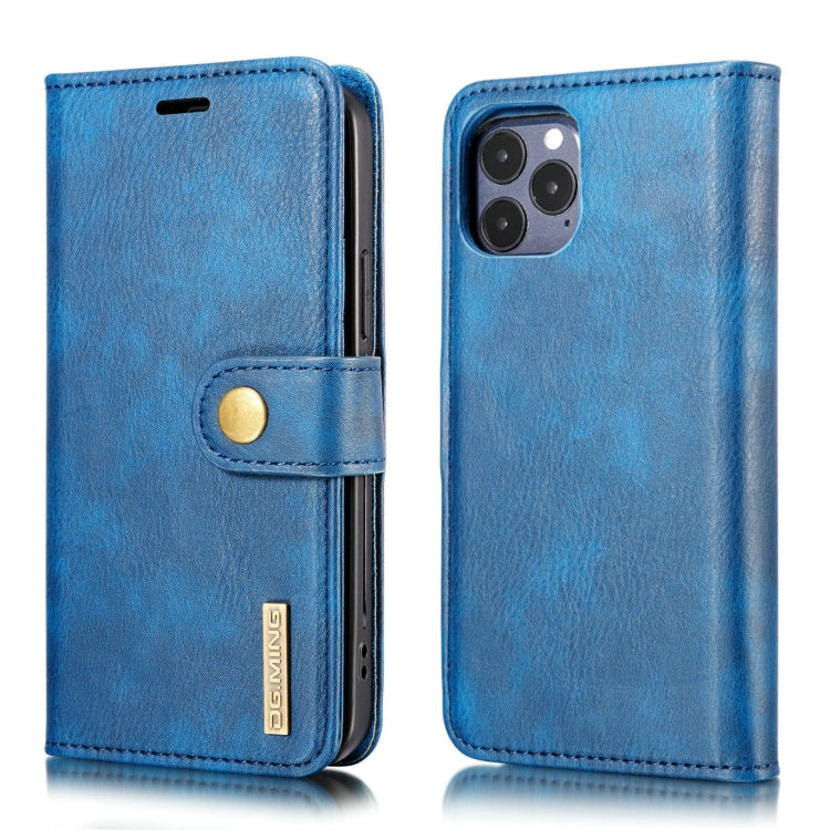 For iPhone 12/12 Pro DG.MING Crazy Horse Texture Detachable Magnetic Leather Case(Blue) - HoMEdemic™ 