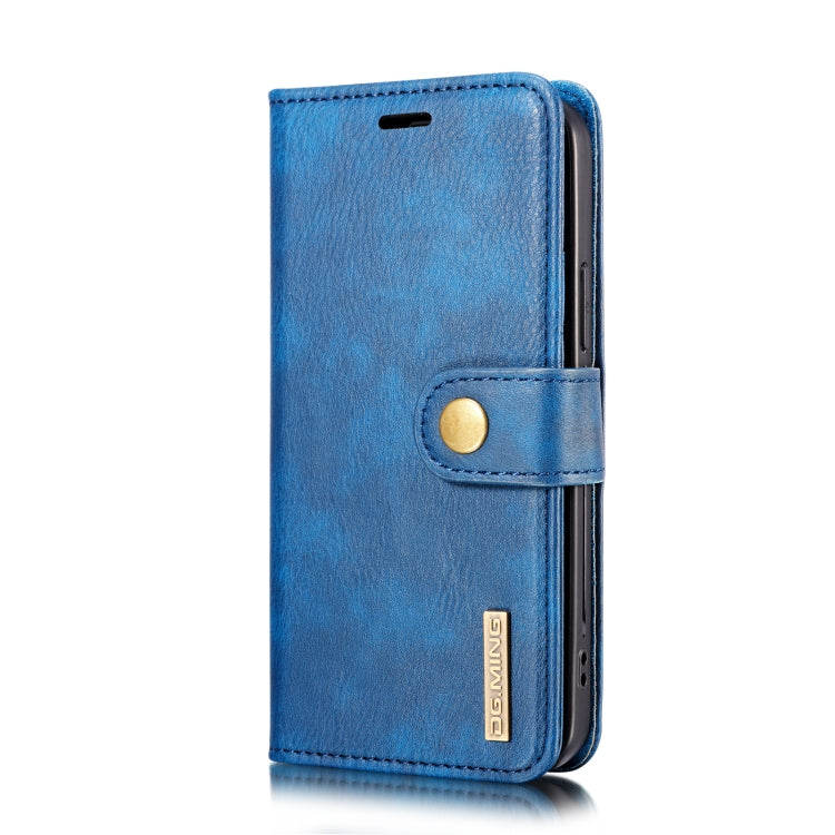For iPhone 12/12 Pro DG.MING Crazy Horse Texture Detachable Magnetic Leather Case(Blue) - HoMEdemic™ 