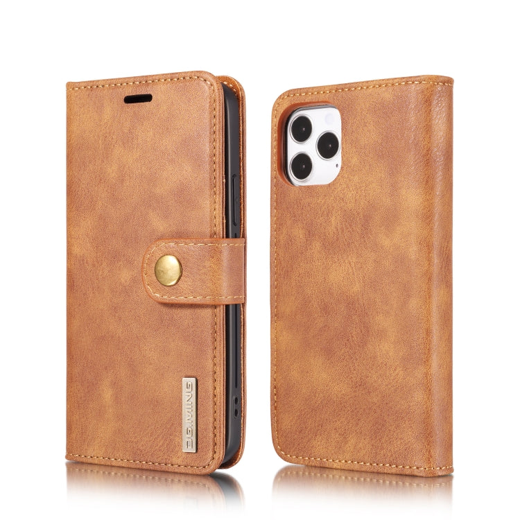 For iPhone 12/12 Pro DG.MING Crazy Horse Texture Detachable Magnetic Leather Case(Brown) - HoMEdemic™ 