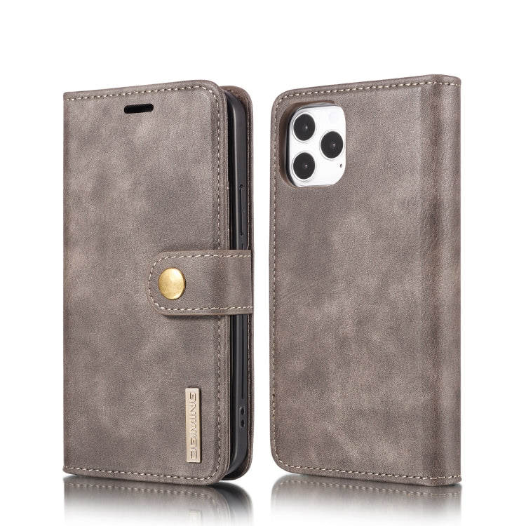 For iPhone 12/12 Pro DG.MING Crazy Horse Texture Detachable Magnetic Leather Case(Grey) - HoMEdemic™ 