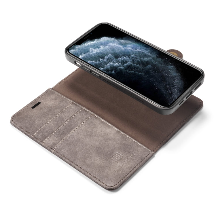 For iPhone 12/12 Pro DG.MING Crazy Horse Texture Detachable Magnetic Leather Case(Grey) - HoMEdemic™ 