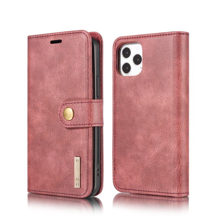 For iPhone 12/12 Pro DG.MING Crazy Horse Texture Detachable Magnetic Leather Case(Red) - HoMEdemic™ 
