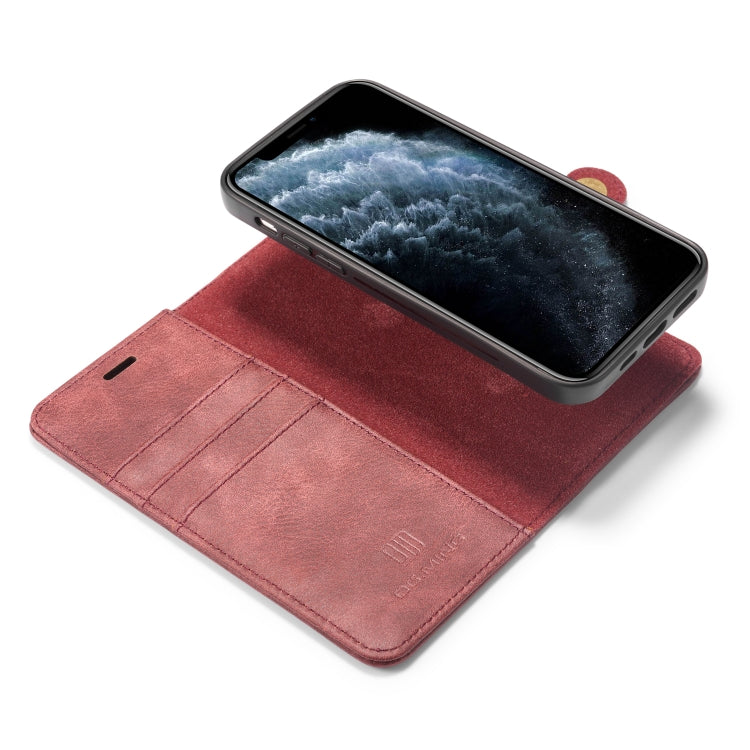 For iPhone 12/12 Pro DG.MING Crazy Horse Texture Detachable Magnetic Leather Case(Red) - HoMEdemic™ 