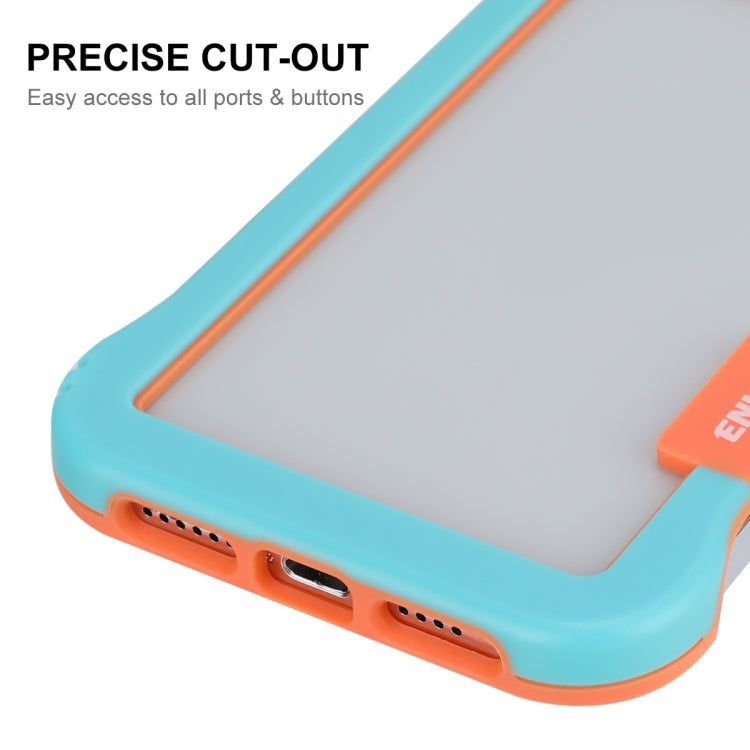 For iPhone 12 / 12 Pro ENKAY Frameless Hollow Shockproof PC Case(Blue) - HoMEdemic™ 