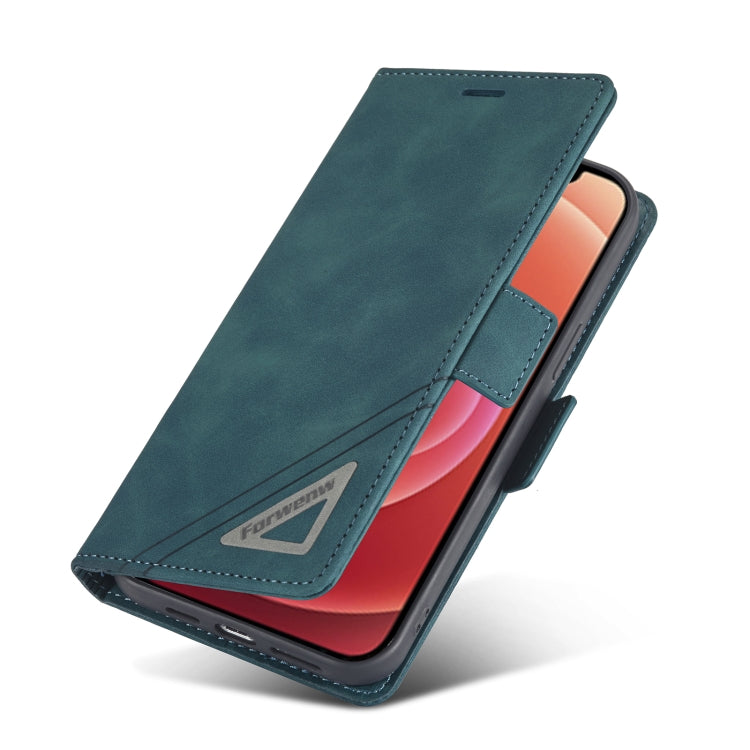 For iPhone 12 / 12 Pro Forwenw Dual-side Buckle Leather Phone Case(Dark Cyan) - HoMEdemic™ 