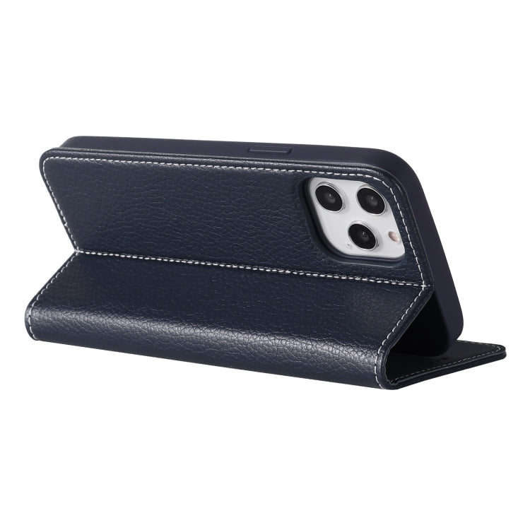 For iPhone 12 / 12 Pro GEBEI PU+TPU Horizontal Flip Protective Case with Holder & Card Slots(Blue) - HoMEdemic™ 