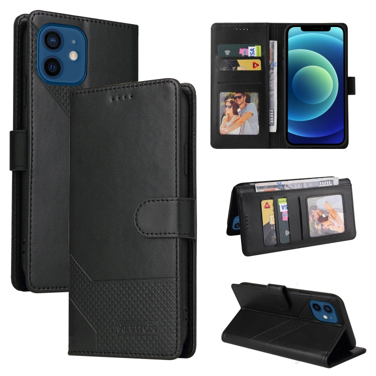 For iPhone 12 / 12 Pro GQUTROBE Skin Feel Magnetic Leather Phone Case(Black) - HoMEdemic™ 