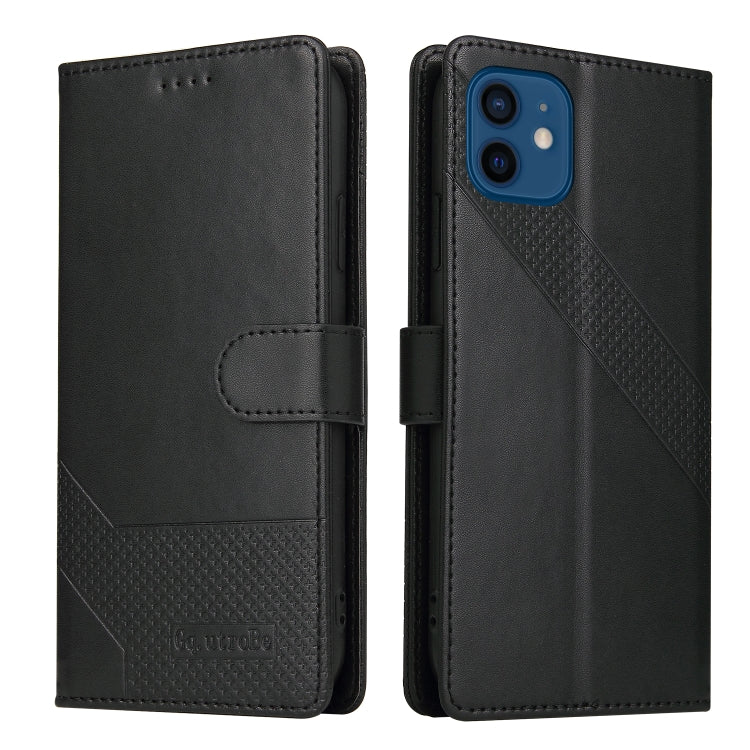For iPhone 12 / 12 Pro GQUTROBE Skin Feel Magnetic Leather Phone Case(Black) - HoMEdemic™ 