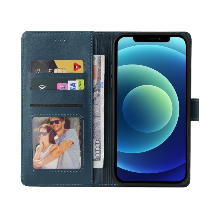 For iPhone 12 / 12 Pro GQUTROBE Skin Feel Magnetic Leather Phone Case(Blue) - HoMEdemic™ 