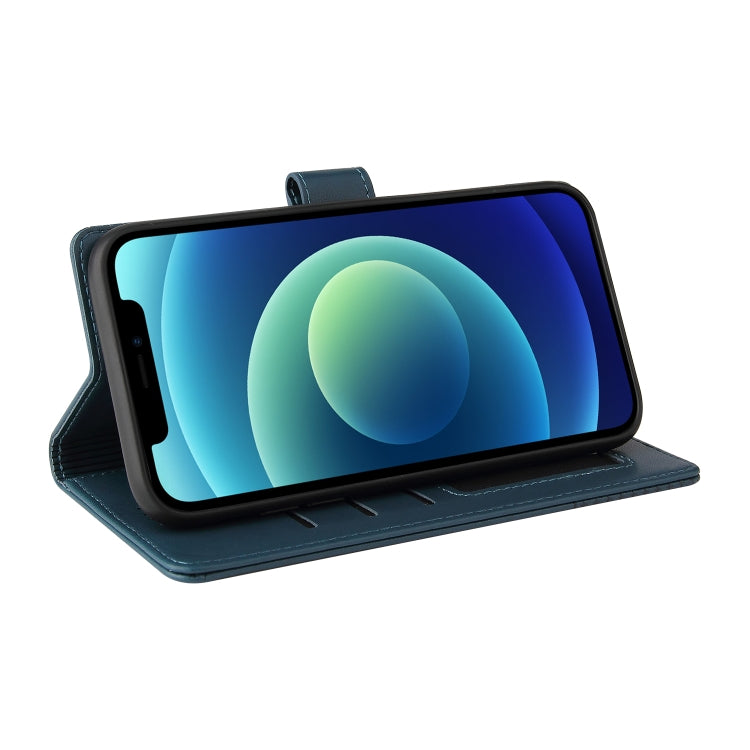 For iPhone 12 / 12 Pro GQUTROBE Skin Feel Magnetic Leather Phone Case(Blue) - HoMEdemic™ 