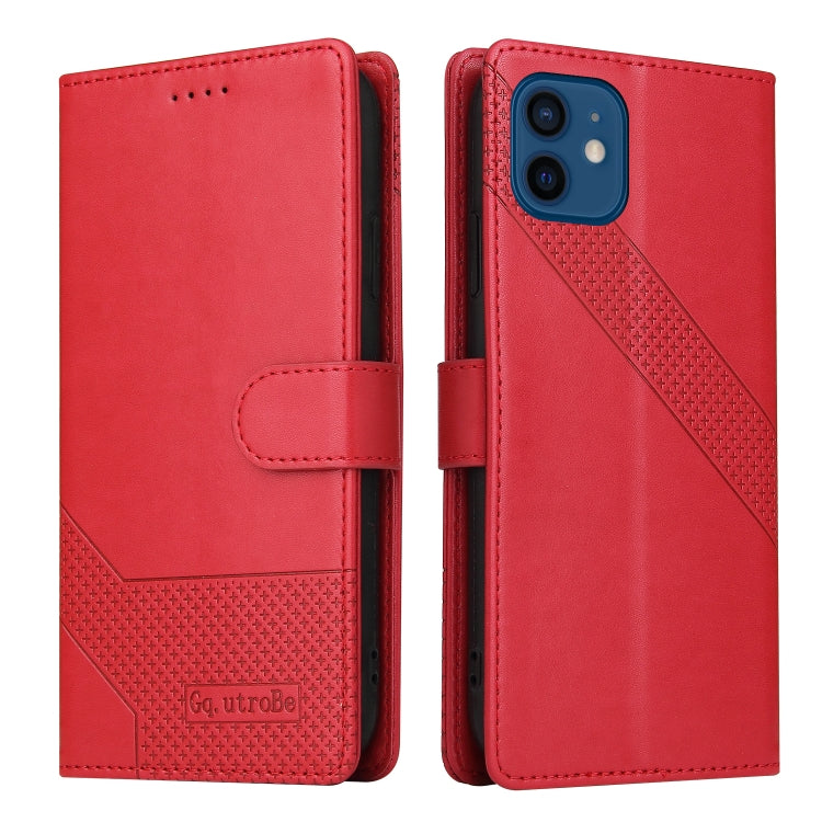 For iPhone 12 / 12 Pro GQUTROBE Skin Feel Magnetic Leather Phone Case(Red) - HoMEdemic™ 
