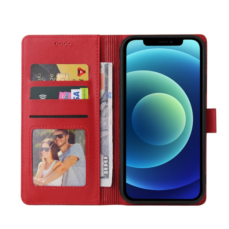 For iPhone 12 / 12 Pro GQUTROBE Skin Feel Magnetic Leather Phone Case(Red) - HoMEdemic™ 