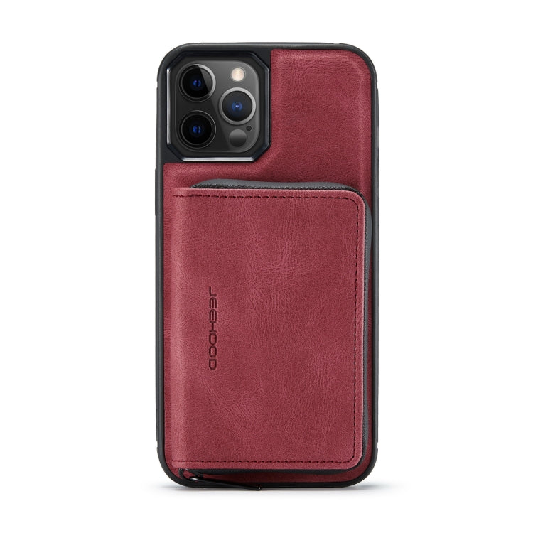 For iPhone 12 / 12 Pro JEEHOOD Magnetic Zipper Horizontal Flip Leather Case with Holder & Card Slot & Wallet(Red) - HoMEdemic™ 