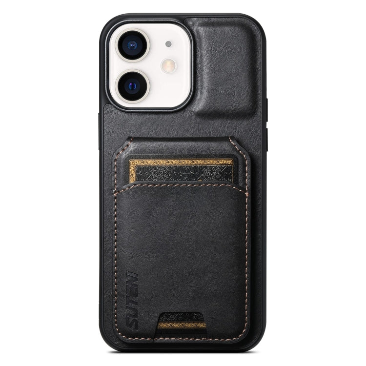 For iPhone 12 / 12 Pro Suteni H02 Leather Wallet Stand Back Phone Case(Black) - HoMEdemic™ 