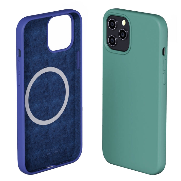 For iPhone 12 / 12 Pro WK WPC-005 iDeal Series Magnetic Liquid Silicone Full Coverage Shockproof Magsafe Case with Magsafe Charging Magnet(Blue) - HoMEdemic™ 
