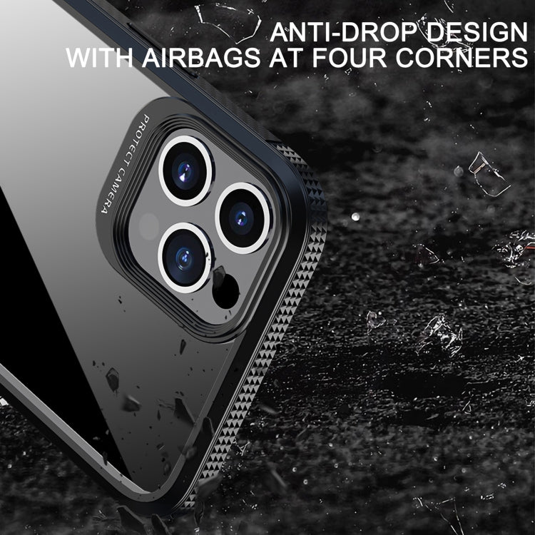 For iPhone 12 / 12 Pro iPAKY MG Series Carbon Fiber Texture Shockproof TPU+ Transparent PC Case(Black) - HoMEdemic™ 