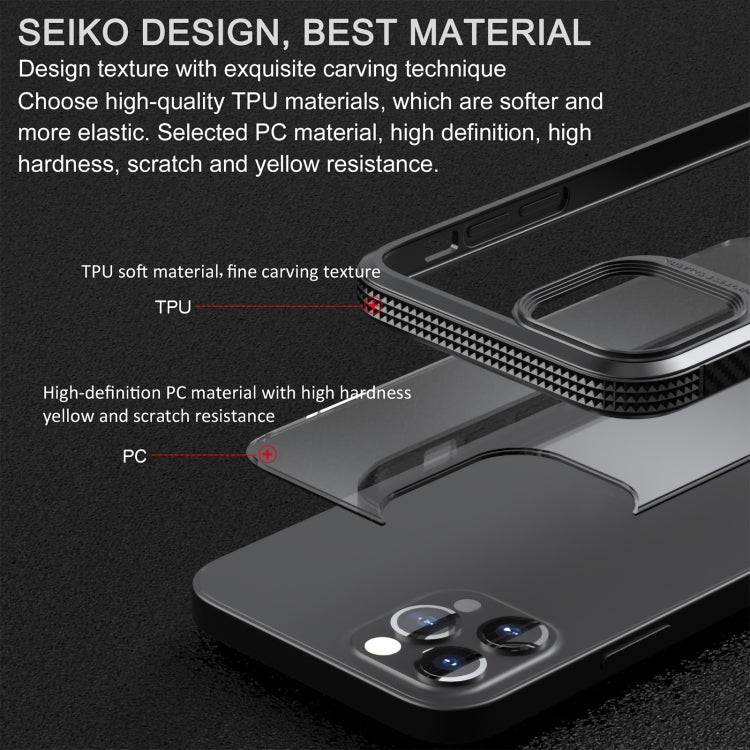 For iPhone 12 / 12 Pro iPAKY MG Series Carbon Fiber Texture Shockproof TPU+ Transparent PC Case(Black) - HoMEdemic™ 