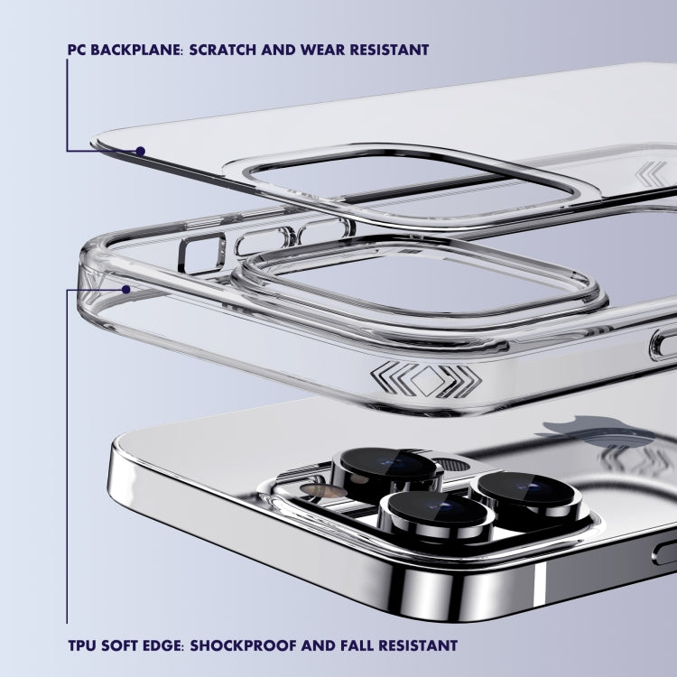 For iPhone 12 / 12 Pro iPAKY Shockproof PC + TPU Protective Phone Case(Transparent Purple) - HoMEdemic™ 