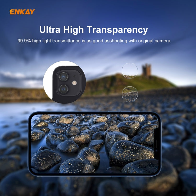 For iPhone 12 / 12 mini 1Set ENKAY 0.2mm 9H 2.15D Round Edge Rear Camera Lens Tempered Glass Film - HoMEdemic™ 