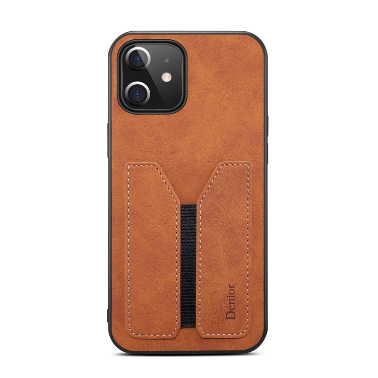 For iPhone 12 Denior Elastic Card Slot PU + TPU Phone Case(Brown) - HoMEdemic™ 