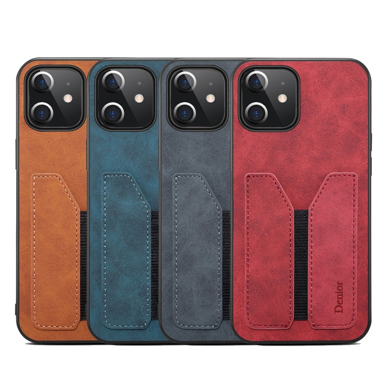 For iPhone 12 Denior Elastic Card Slot PU + TPU Phone Case(Red) - HoMEdemic™ 