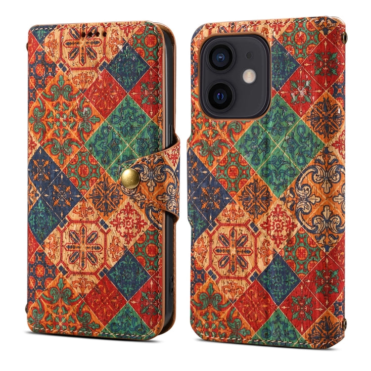 For iPhone 12 Denior Flower Language Series Cork Fabric Oil Edge Leather Phone Case(Winter) - HoMEdemic™ 
