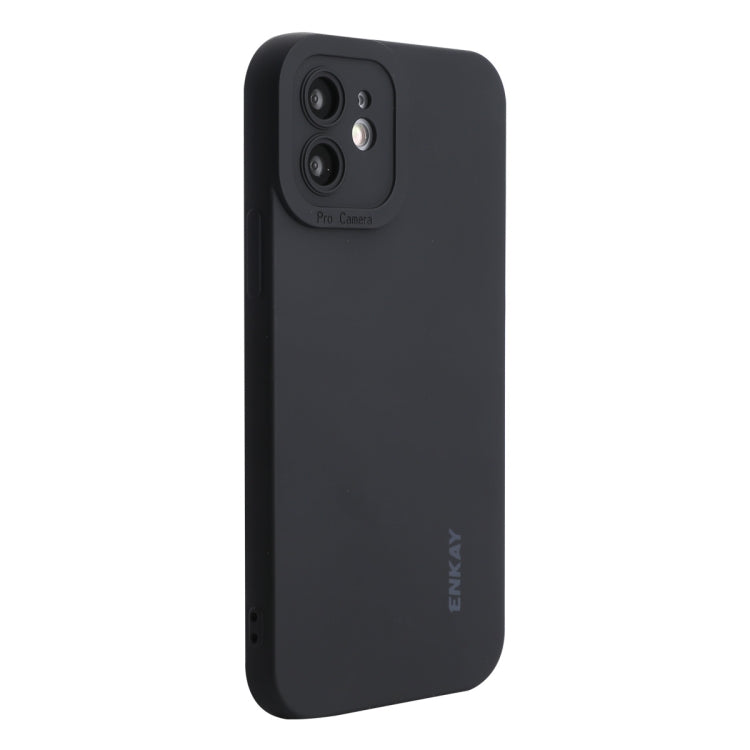 For iPhone 12 ENKAY Liquid Silicone Phone Case(Black) - HoMEdemic™ 