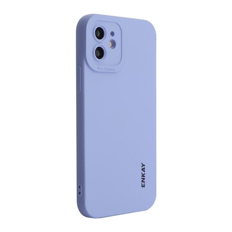 For iPhone 12 ENKAY Liquid Silicone Phone Case(Purple) - HoMEdemic™ 