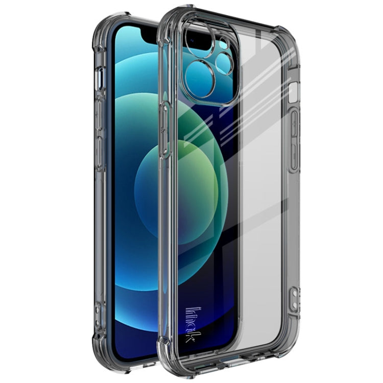 For iPhone 12 IMAK All-inclusive Shockproof Airbag TPU Case with Screen Protector (Transparent Black) - HoMEdemic™ 