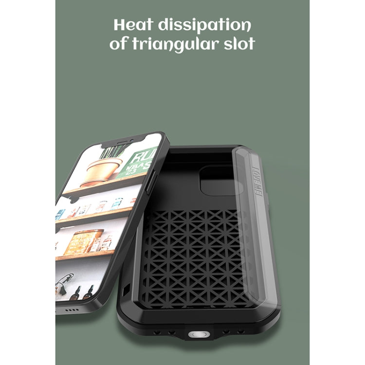 For iPhone 12 LOVE MEI Metal Shockproof Life Waterproof Dustproof Protective Case(Army Green) - HoMEdemic™ 
