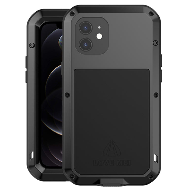 For iPhone 12 LOVE MEI Metal Shockproof Life Waterproof Dustproof Protective Case(Black) - HoMEdemic™ 