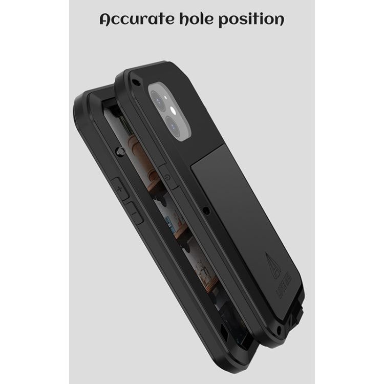 For iPhone 12 LOVE MEI Metal Shockproof Life Waterproof Dustproof Protective Case(Red) - HoMEdemic™ 