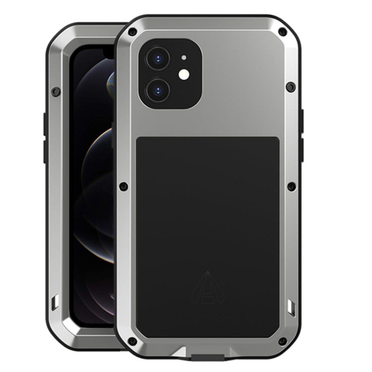 For iPhone 12 LOVE MEI Metal Shockproof Life Waterproof Dustproof Protective Case(Silver) - HoMEdemic™ 