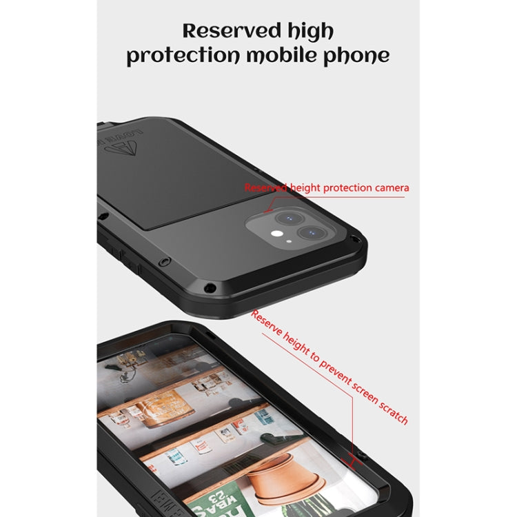 For iPhone 12 LOVE MEI Metal Shockproof Life Waterproof Dustproof Protective Case(Silver) - HoMEdemic™ 