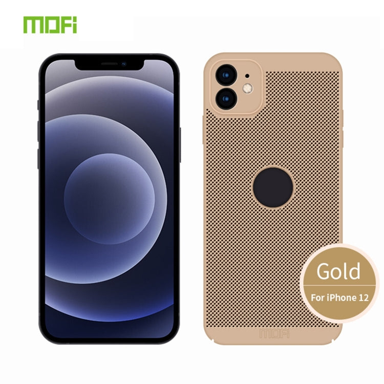 For iPhone 12 MOFi Honeycomb Texture Breathable PC Shockproof Protective Back Cover Case(Gold) - HoMEdemic™ 