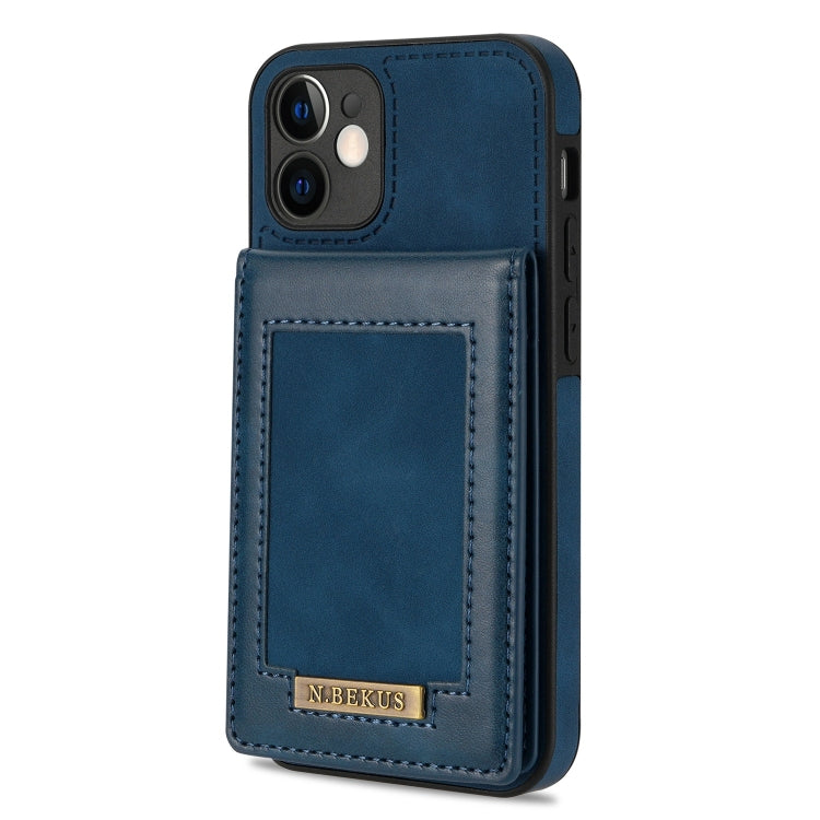 For iPhone 12 N.BEKUS Vertical Flip Card Slot RFID Phone Case(Blue) - HoMEdemic™ 